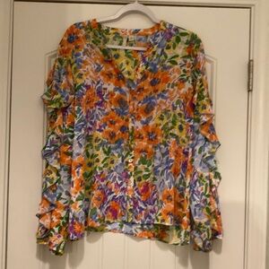 Foral boho long sleeve top